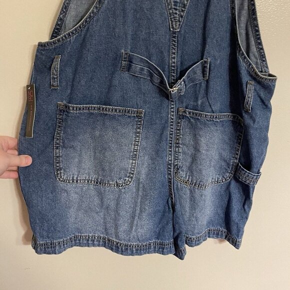 No Boundaries Women Sz L (11-13) Blue Denim Overall Shortalls NWT - Picture 10 of 12